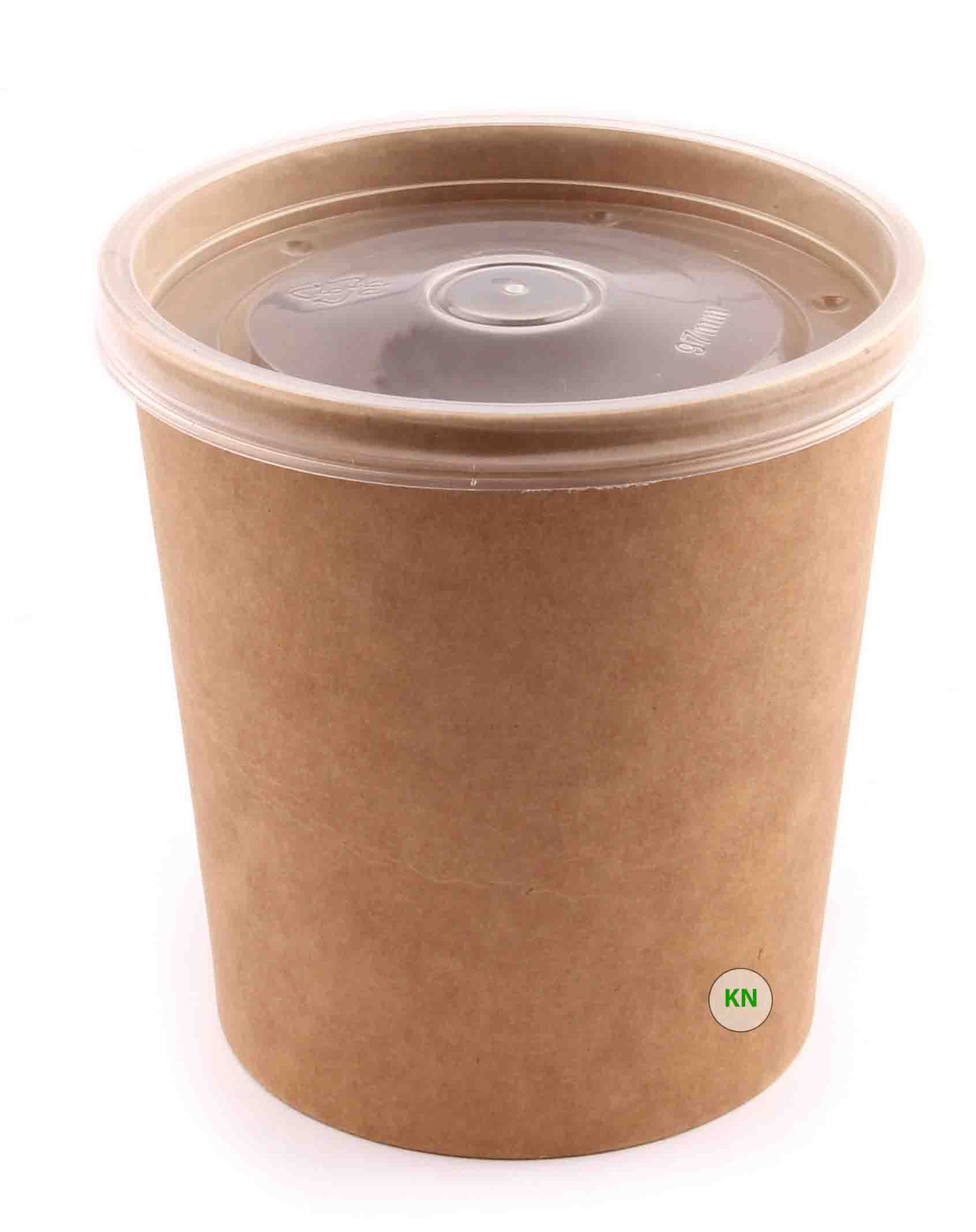 Упаковка для супа (супница) крафтовая, 350 мл (96 мм)