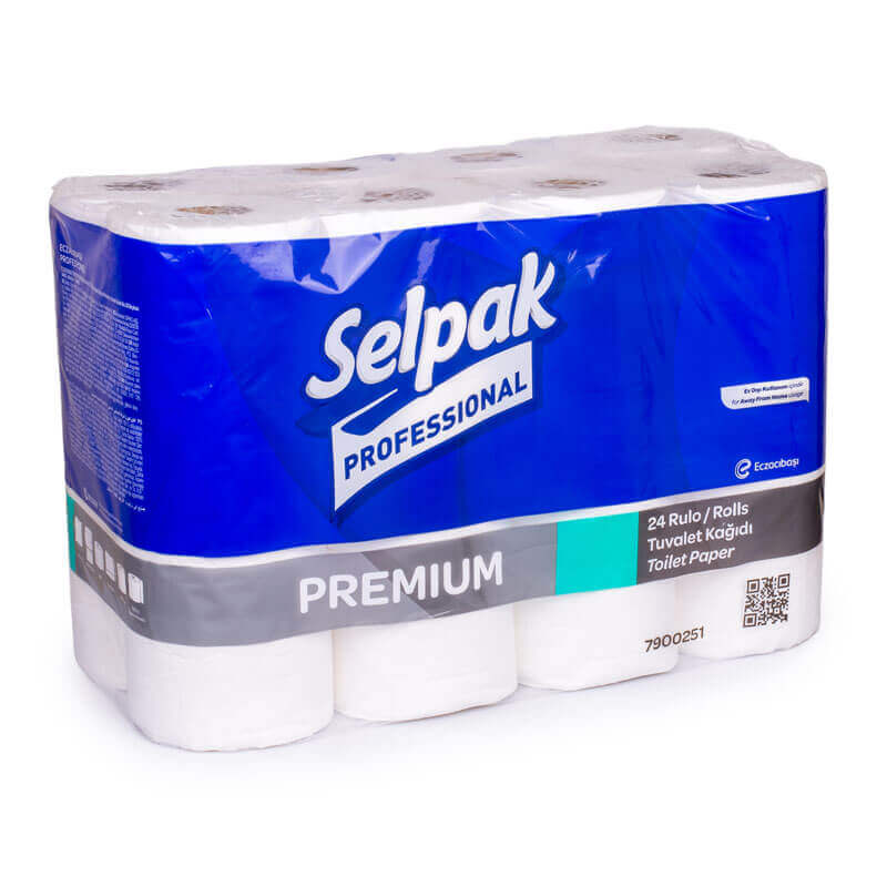 Туалетная бумага "Selpak" трёхслойная белая, 24 рулона