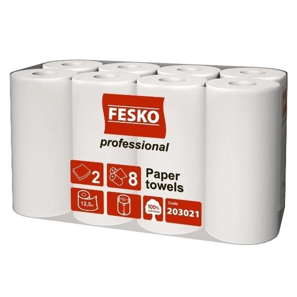 Бумажные полотенца "Fesko", 8 рулонов