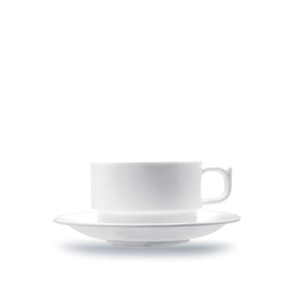 Чашка с блюдцем белая, 200 мл, арт. KN-RC.200-W