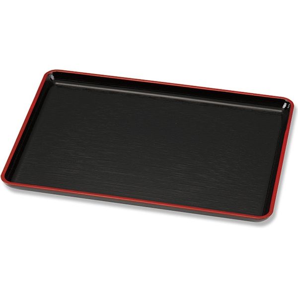 Поднос прямоугольный черный, антислип, 30х20х2 см, арт. KN-SU3020