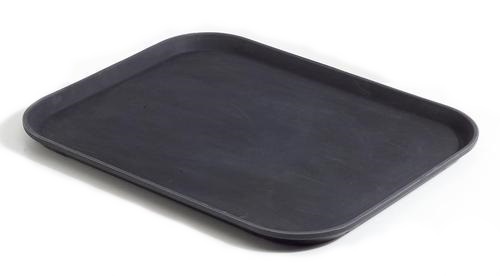 Поднос прямоугольный черный, антислип, 45х35,5х2,2 см, арт. KN-1418PAT