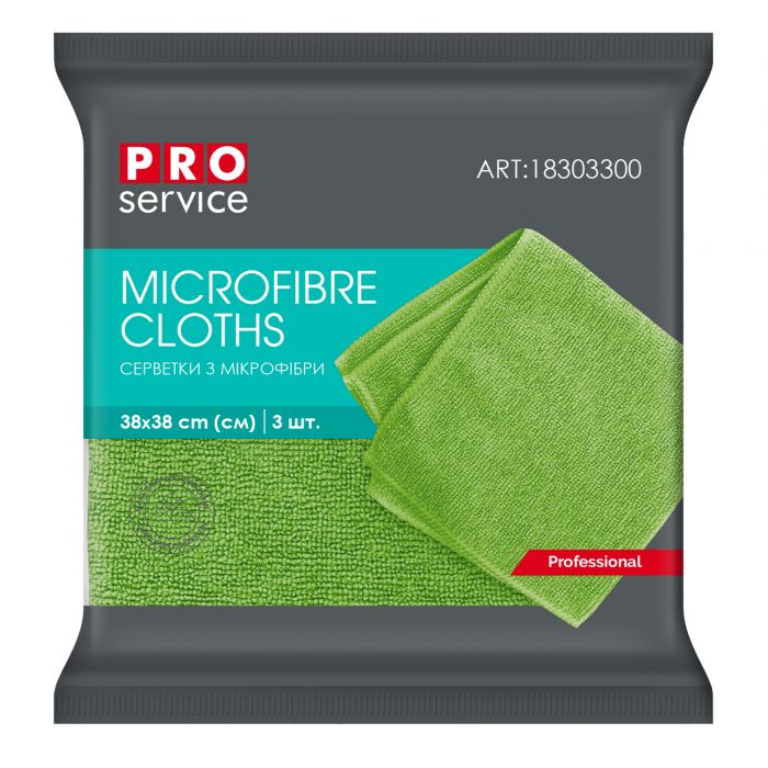 Микрофибра универсальная (зеленая), 38х38 см, 3 шт