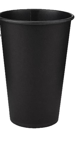 Папер. стакан, 340 мл, чорний + чорний (одностінний) ASIA (кр. КР-80)   (по 20) (560 ящ.)