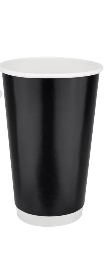 Папер. стакан, 450 мл, білий + чорний (двостінний) (кр. КР-90)