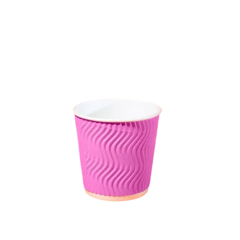 Бум./стак. 175 мл, белый + розовая гофра    (кр. КР-70)   (30) (1050)