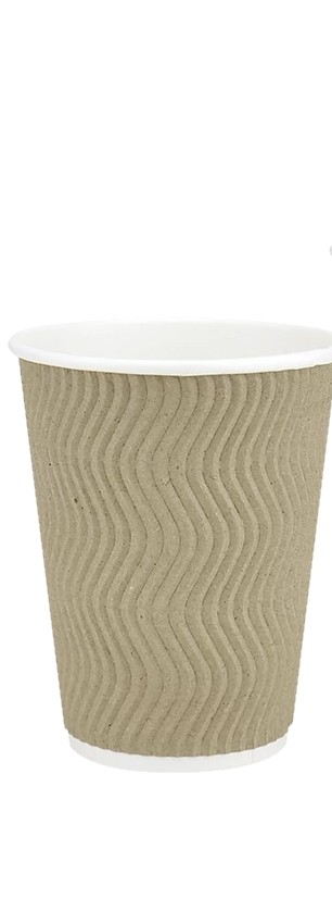 Бум./стак. 350 мл, Белый + Бурая гофра   /кр. КР-90   (25)   (600)