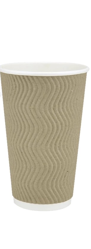Бум./стак. 450 мл, Бурая гофра   /кр. КР-90   (20)   (480)