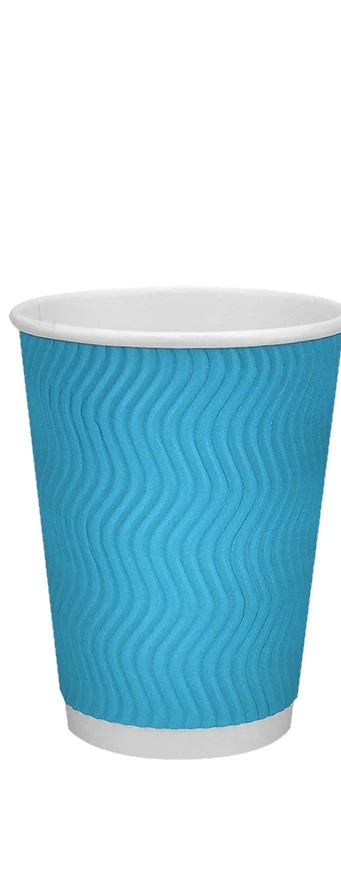 Бум./стак. 350 мл, Белый + Голубая гофра   /кр. КР-90   (30)   (600)