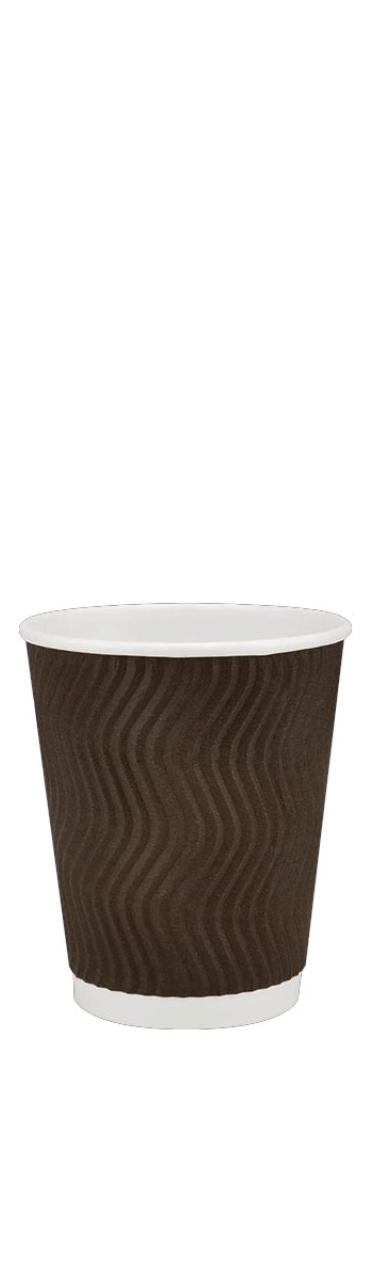 Папер. стакан, 250 мл, білий + коричнева гофра (кр. КР-80) (30) (840)