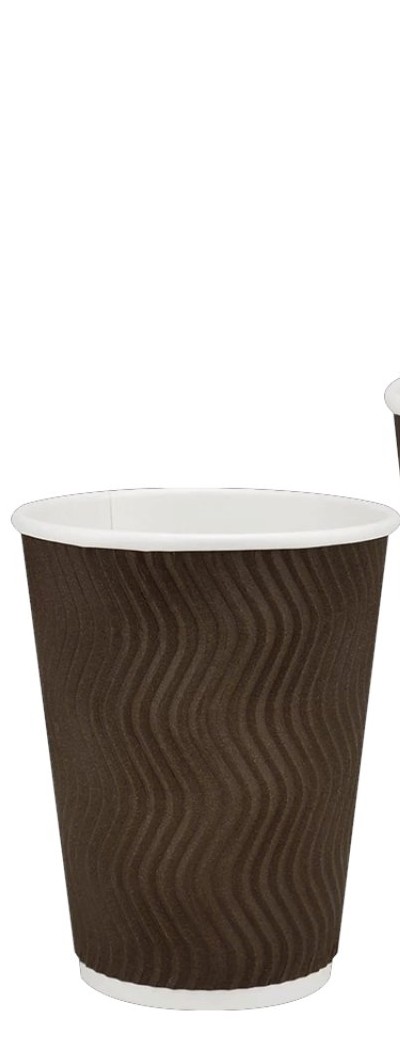 Бум./стак. 350 мл, белый + коричневая гофра  / кр. КР-90   (25)   (600)