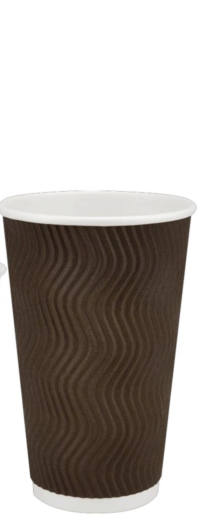 Бум./стак. 450 мл, белый + коричневая гофра  (кр. КР-90)   (по 25)   (600 ящ.)