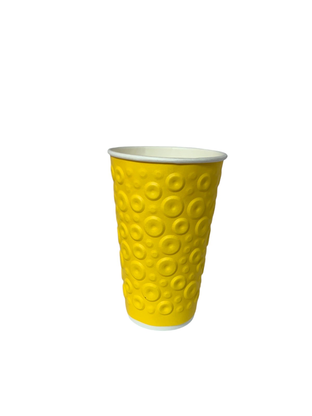 Папер. стакан, 450 мл, жовтий "Круги" 3D  (кр. КР-90)