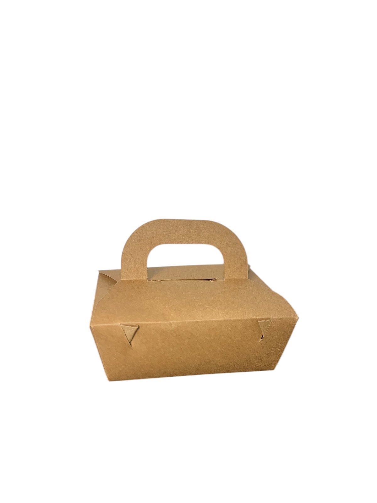 Ланч-бокс з ручкою, папер. крафтовий, 140 х 110 х 50 мм