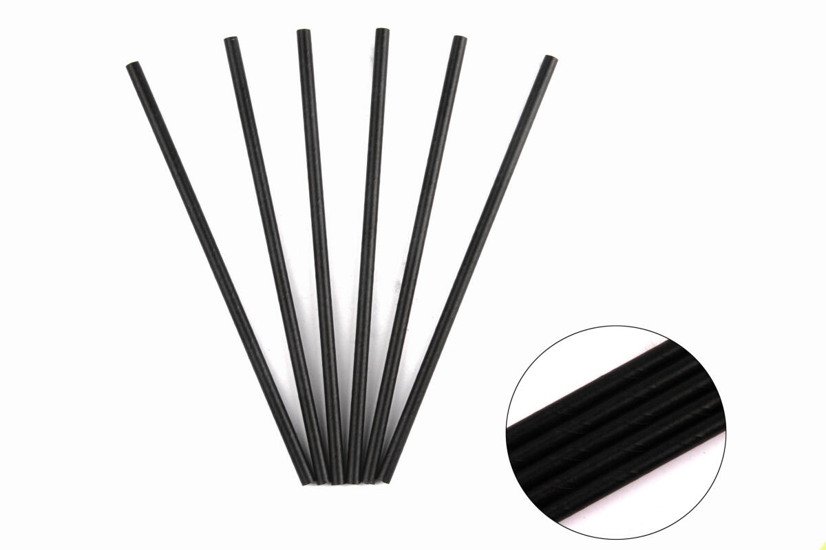 Трубочка паперова чорна, Ø 6 мм, 19,5 см, 100 шт.