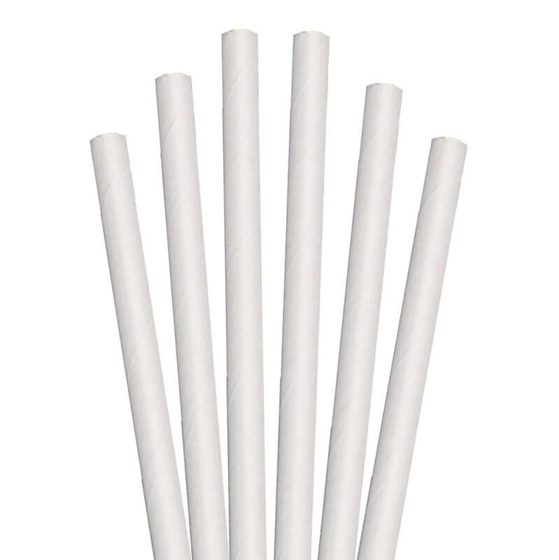 Трубочка паперова біла, Ø 6 мм, 19,5 см, 100 шт.