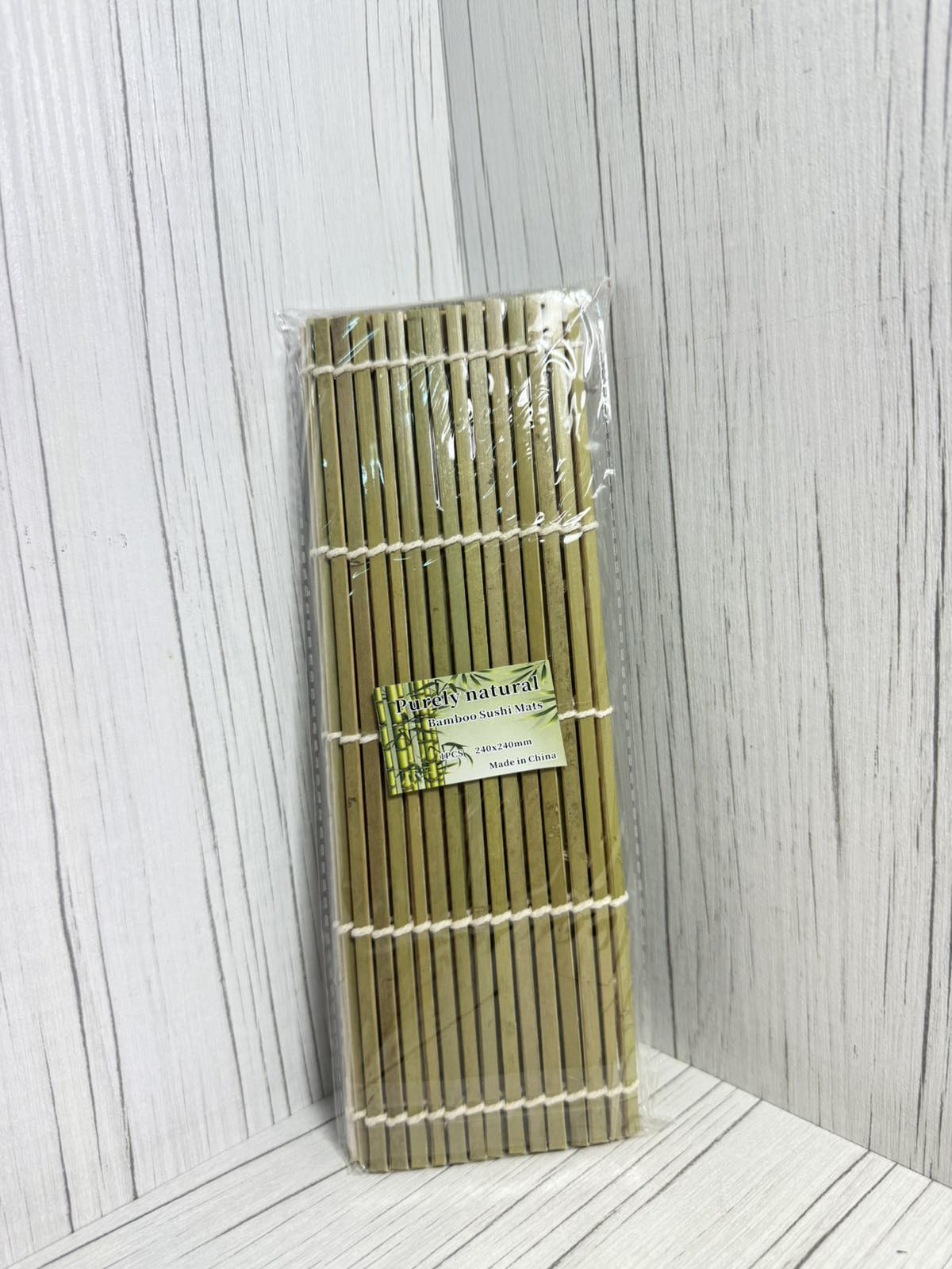 Килимок (цинівка, макісу) для суши/ролів, бамбук, зелений, 24 х 24 см