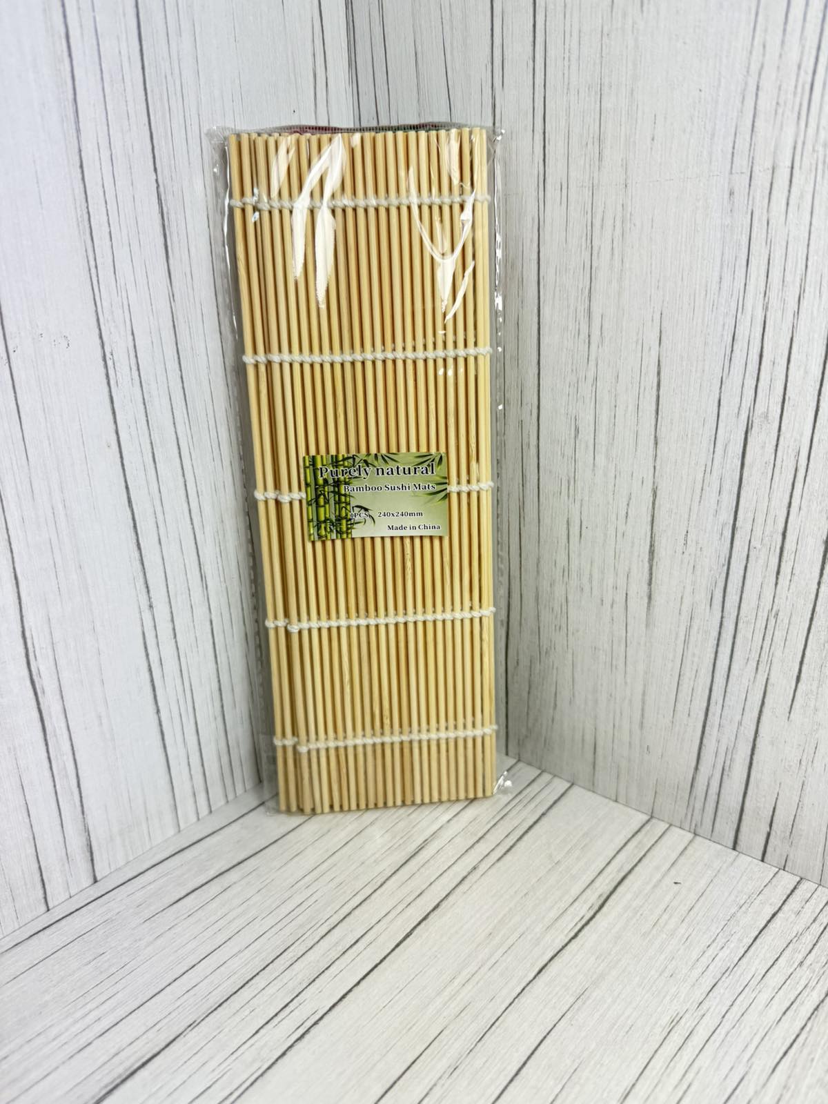 Килимок (цинівка, макісу) для суши/ролів, бамбук, білий, 24 х 24 см