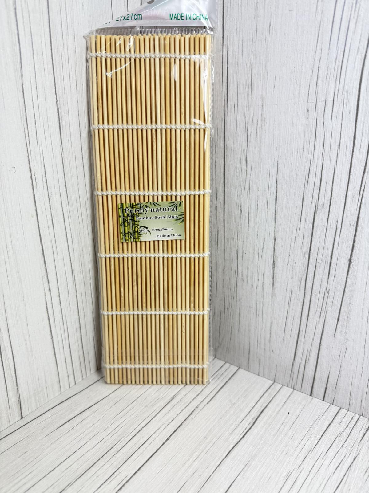 Килимок (цинівка, макісу) для суши/ролів, бамбук, білий, 27 х 27 см