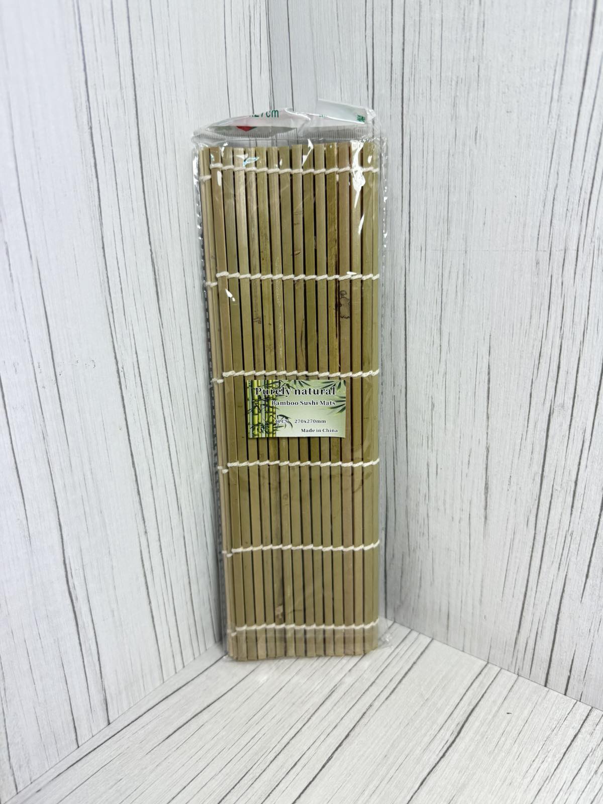 Килимок (цинівка, макісу) для суши/ролів, бамбук, зелений, 27 х 27 см