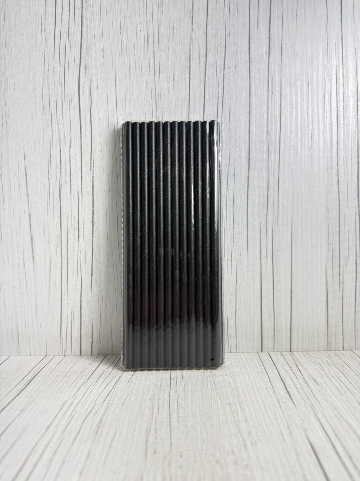 Трубочка коктейльная бумажная, Черная, Ø 6 мм, 19,5 см, 25 шт