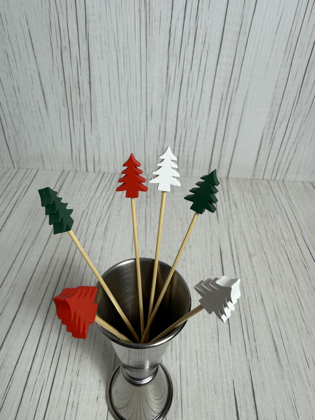 Шпажки Ялинка, 3 кольори, дерево, 12 см, 100 шт, арт. KN-809004