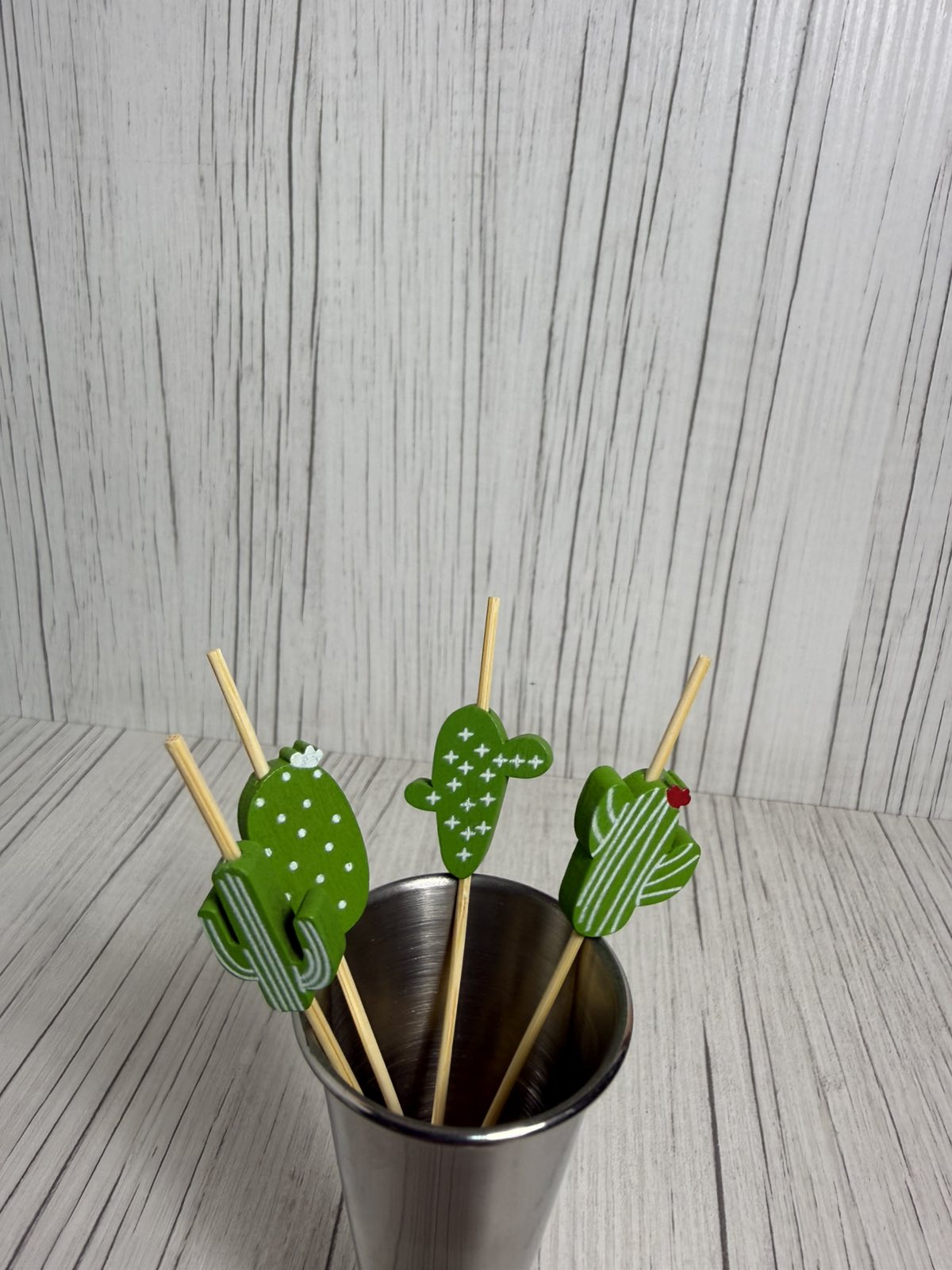 Шпажки Кактус зелений, дерево, 12 см, 100 шт, арт. KN-809002