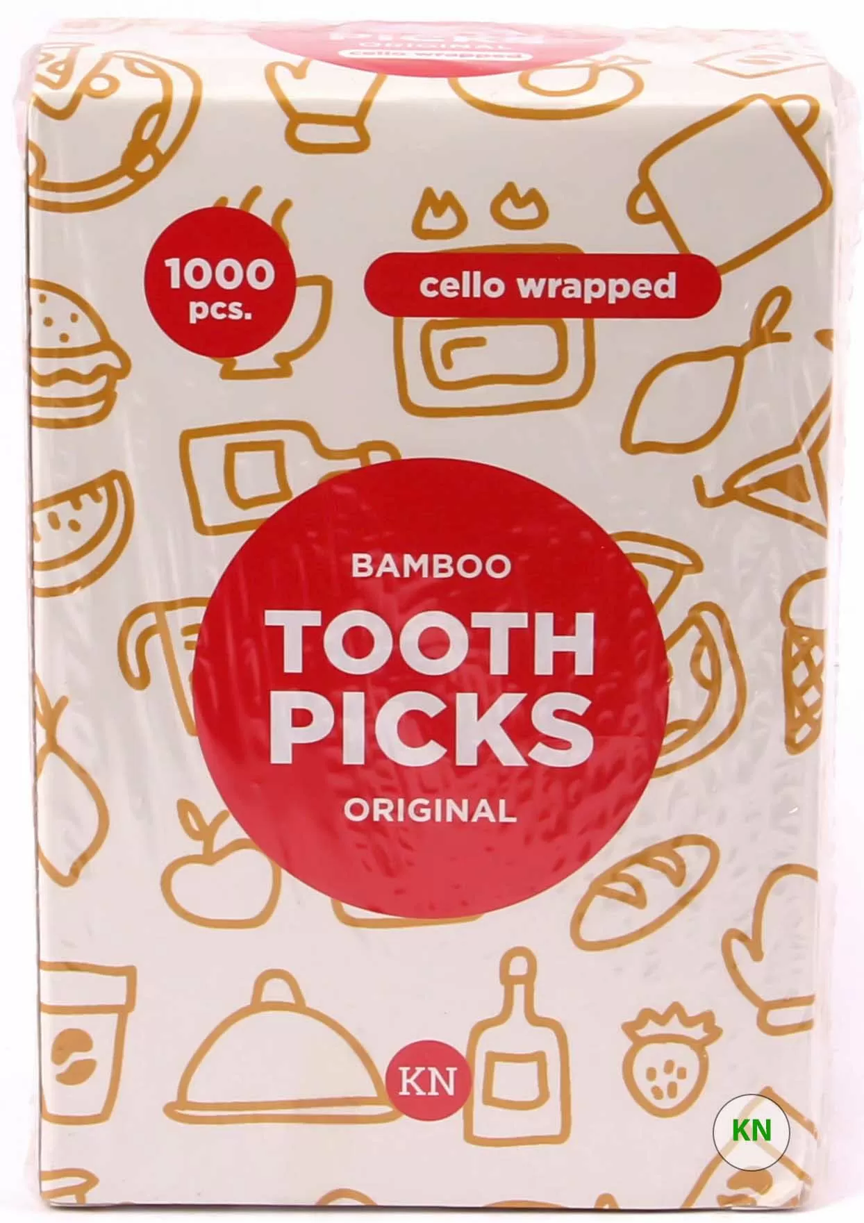 Зубочистки без ментола в индивидуальной целлофановой упаковке, 1000 шт.