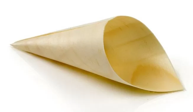 Конусный стакан-конверт из бамбука, h - 155 мм