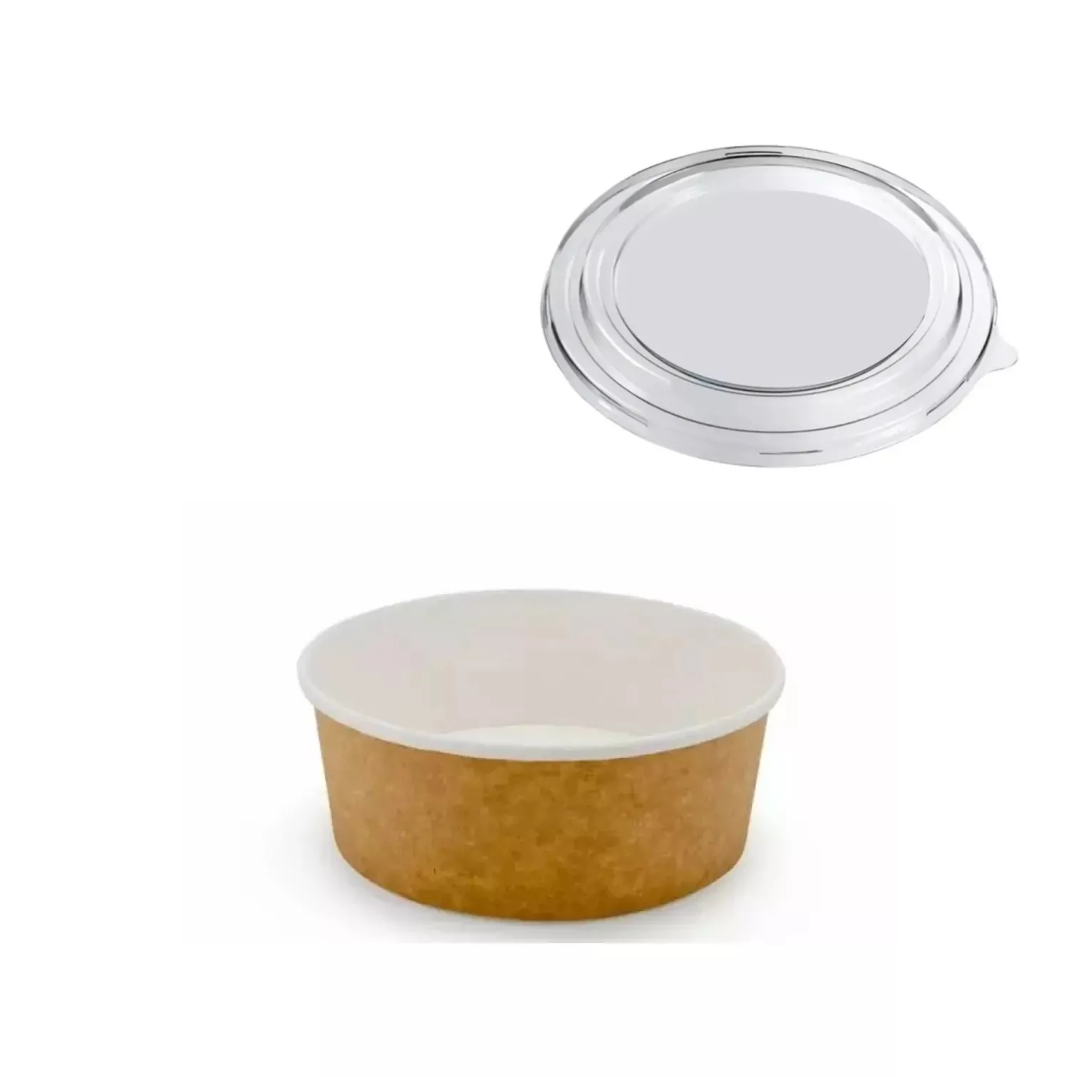 Крышка РЕТ Ø185 мм, к крафт.салат-боксу, 1300 мл, 1 шт